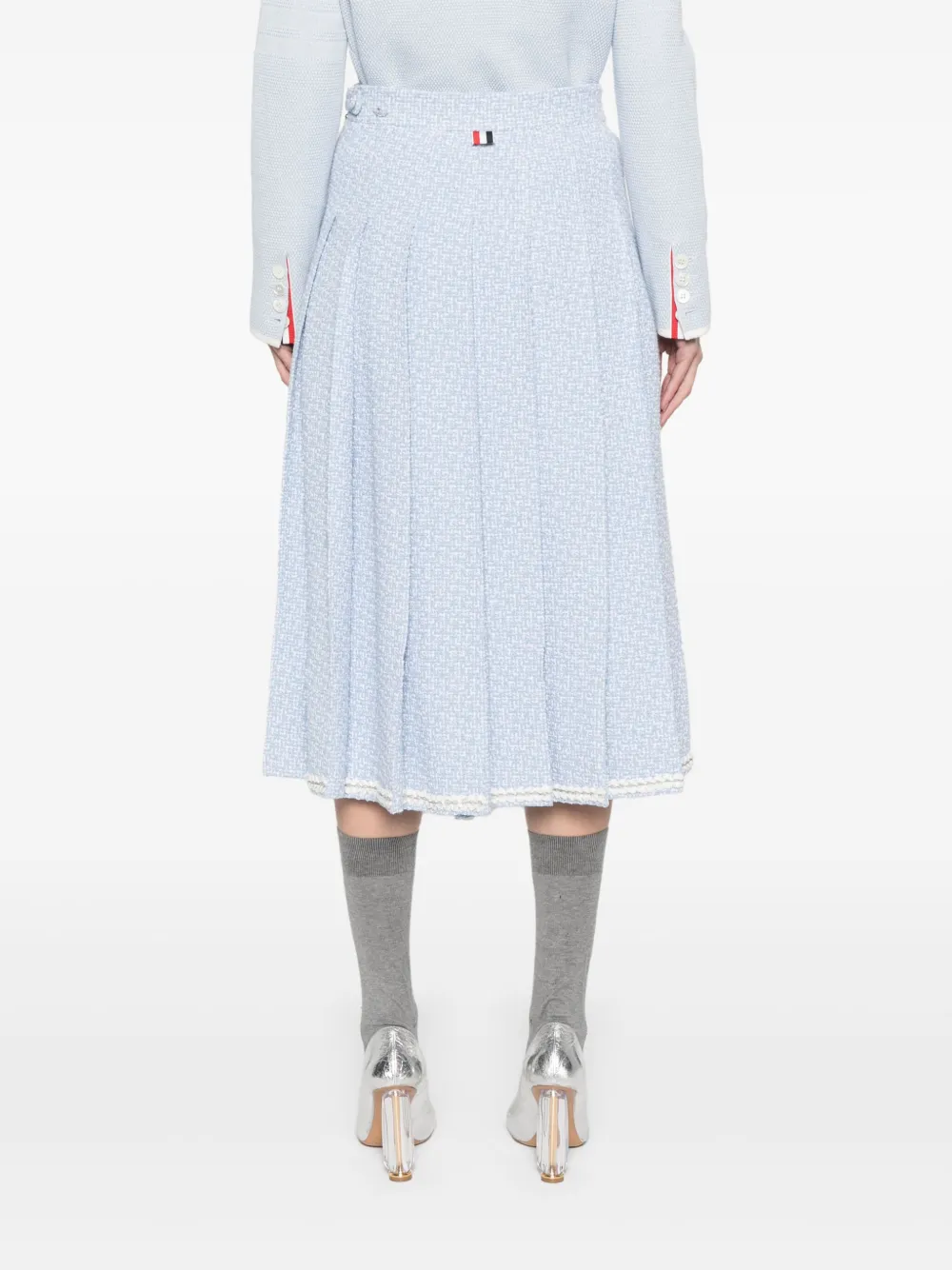 Thom Browne Geplooide midi-rok Blauw