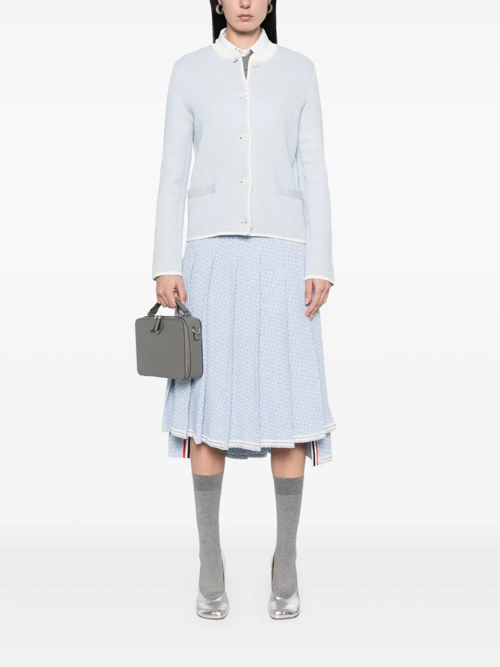 Thom Browne Geplooide midi-rok - Blauw