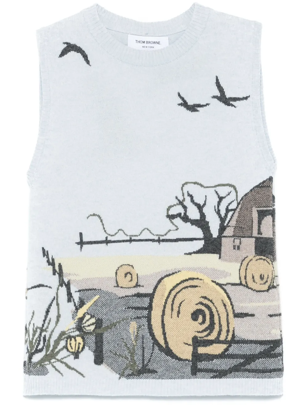 Thom Browne Kasjmier vest met intarsia Blauw