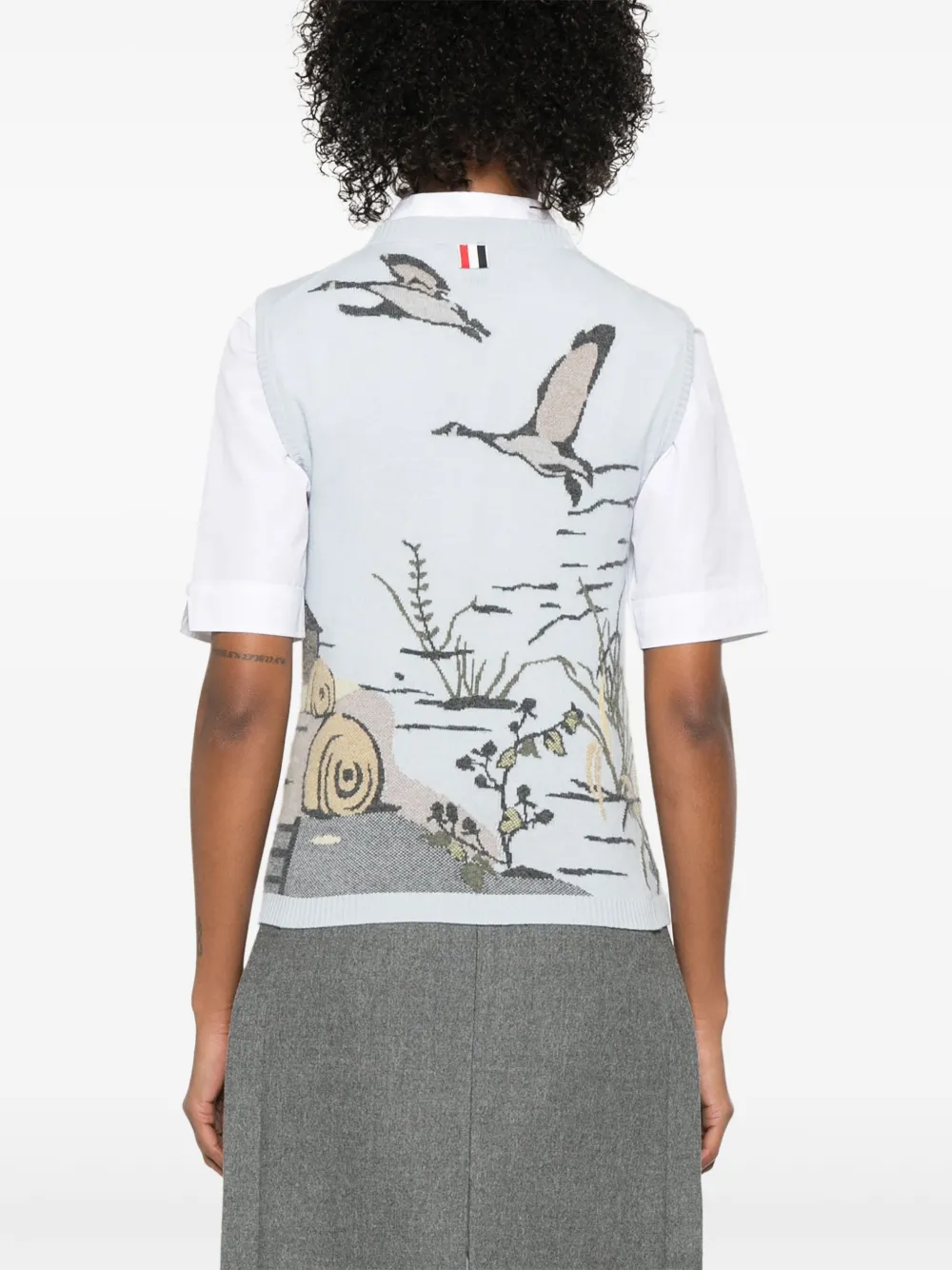 Thom Browne Kasjmier vest met intarsia Blauw