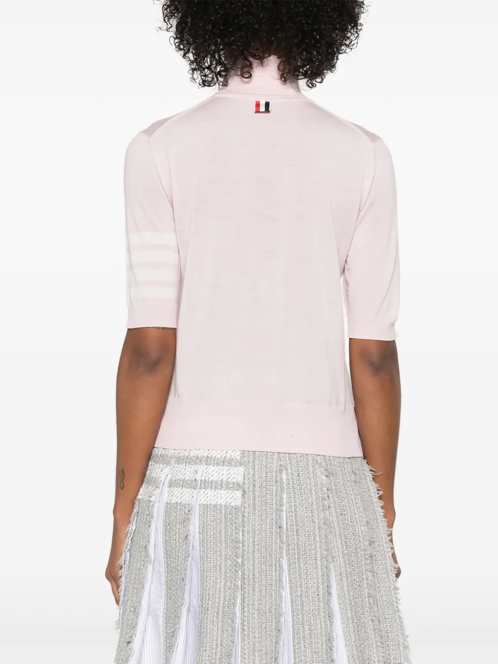 Thom Browne T-shirt met 4 strepen Roze