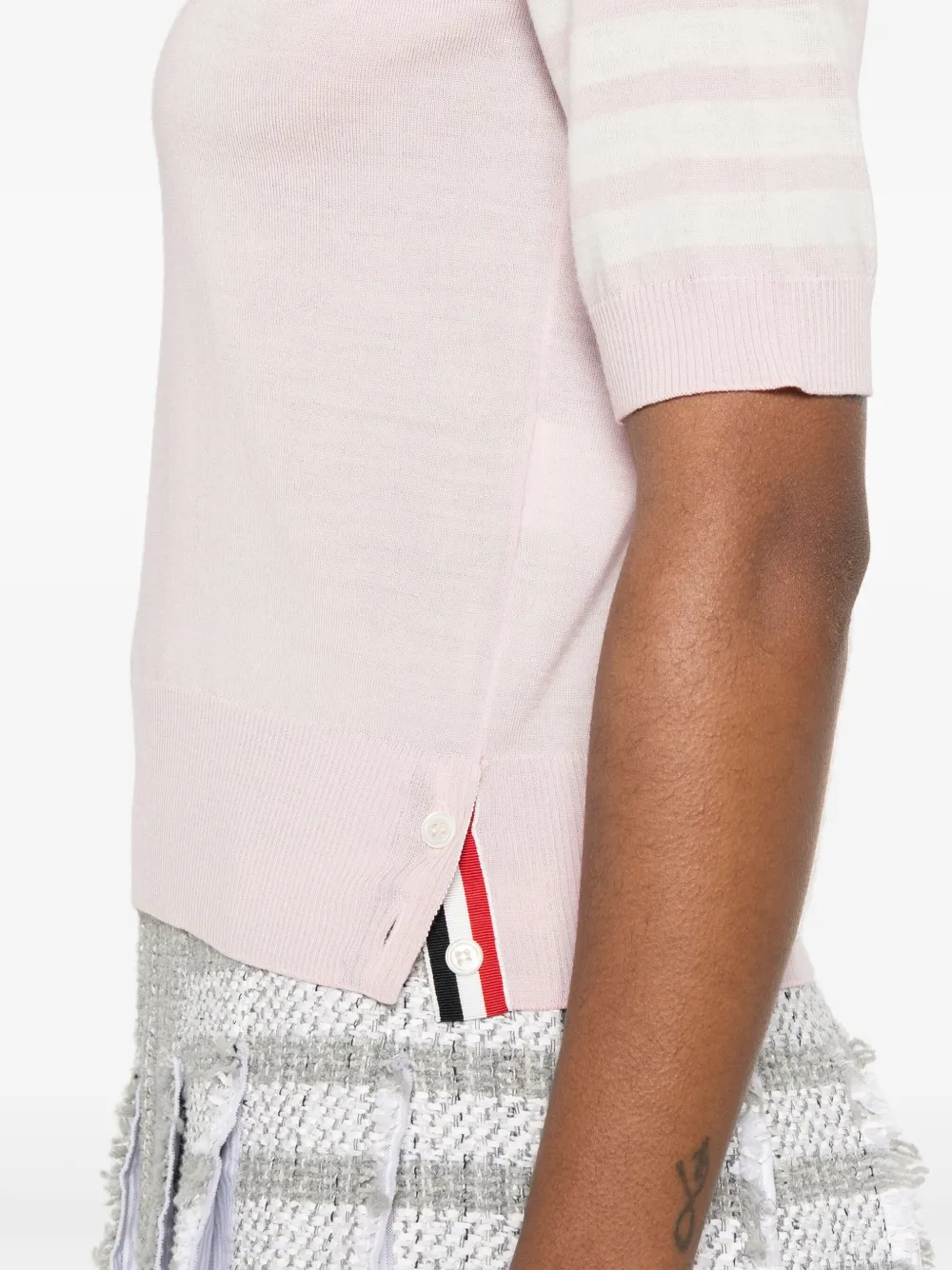 Thom Browne T-shirt met 4 strepen Roze