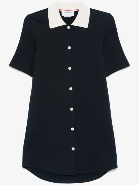 Thom Browne solid double face knit polo dress