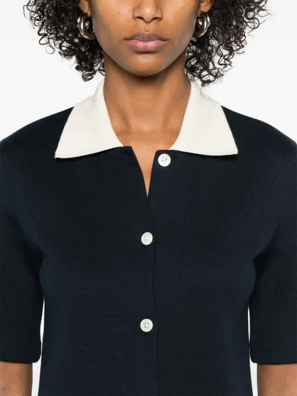 thom browne polo dress Short SIZE:XXL ON-MODEL Mens Black Dress Loafers Partial front button closure