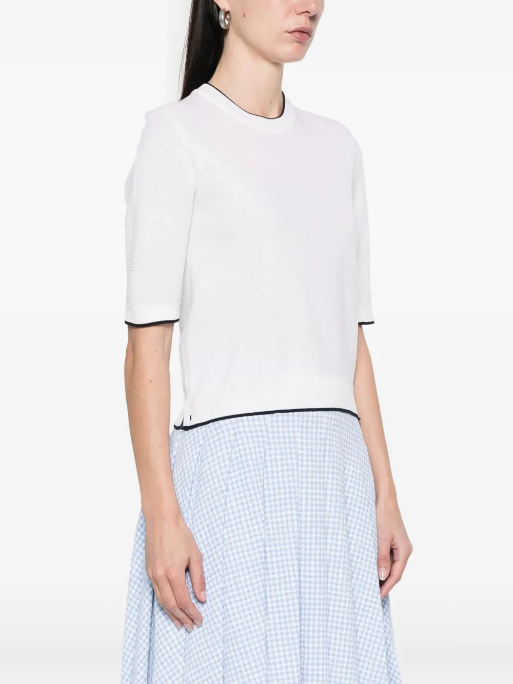 Thom Browne 4-bar Stripe Cotton T-shirt In White