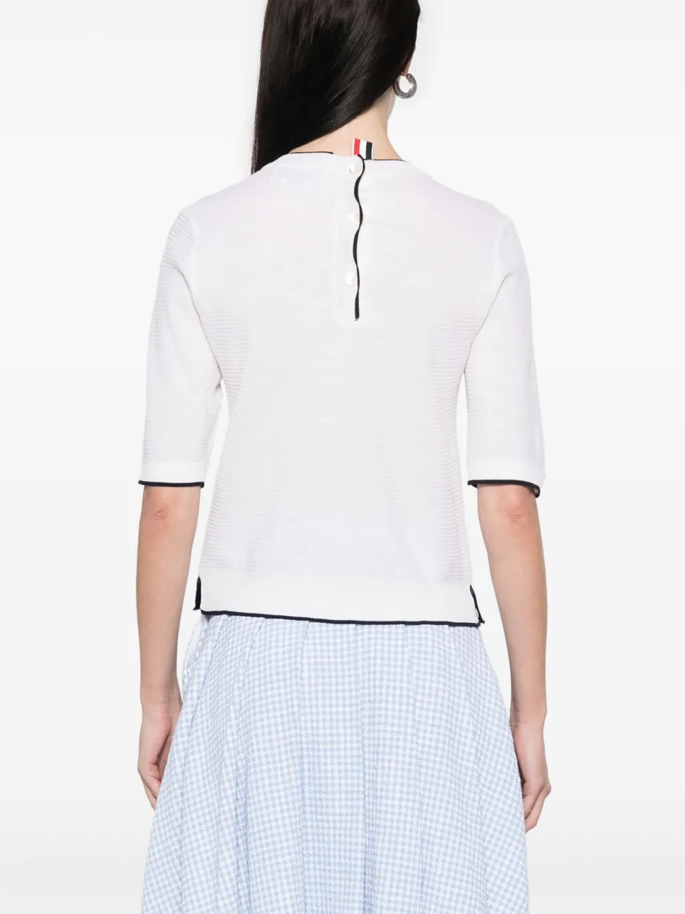Thom Browne 4-bar Stripe Cotton T-shirt In White