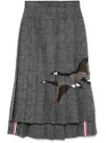 Thom Browne Flying Geese-appliqué pleated midi skirt - Grey