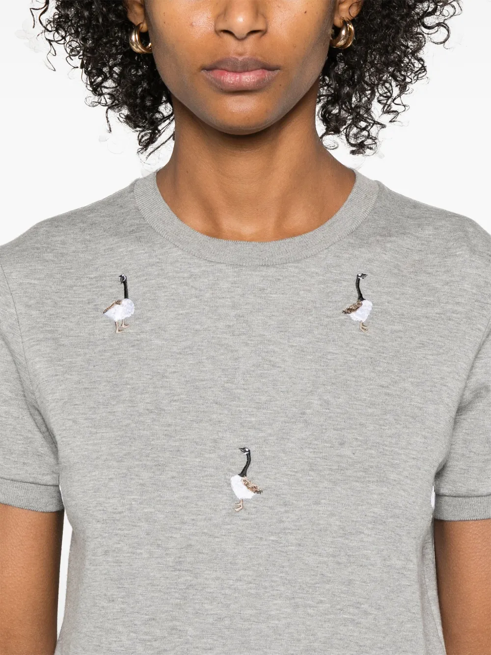 Thom Browne T-shirt met geborduurde ganzen Grijs