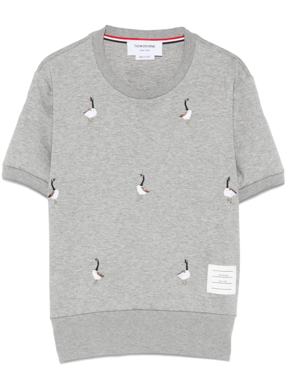 Thom Browne T-shirt met geborduurde ganzen Grijs