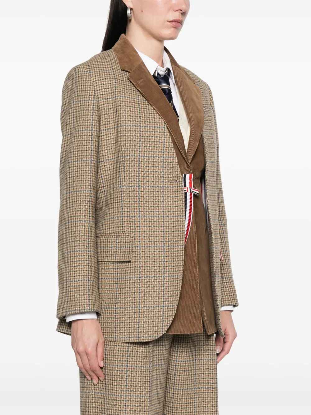 Thom Browne Geruite blazer en gilet Bruin