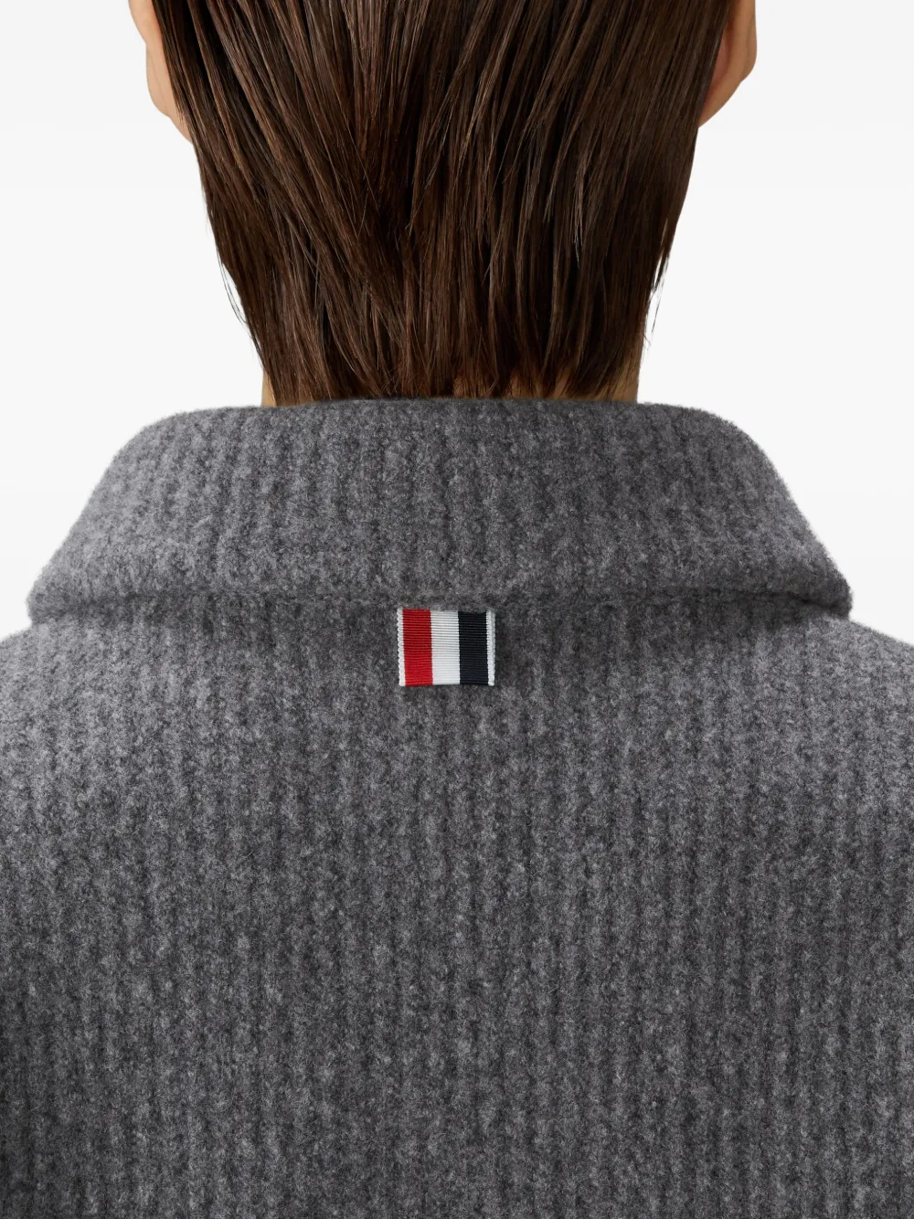Thom Browne 4-bar shawl-collar bomber jacket Grijs