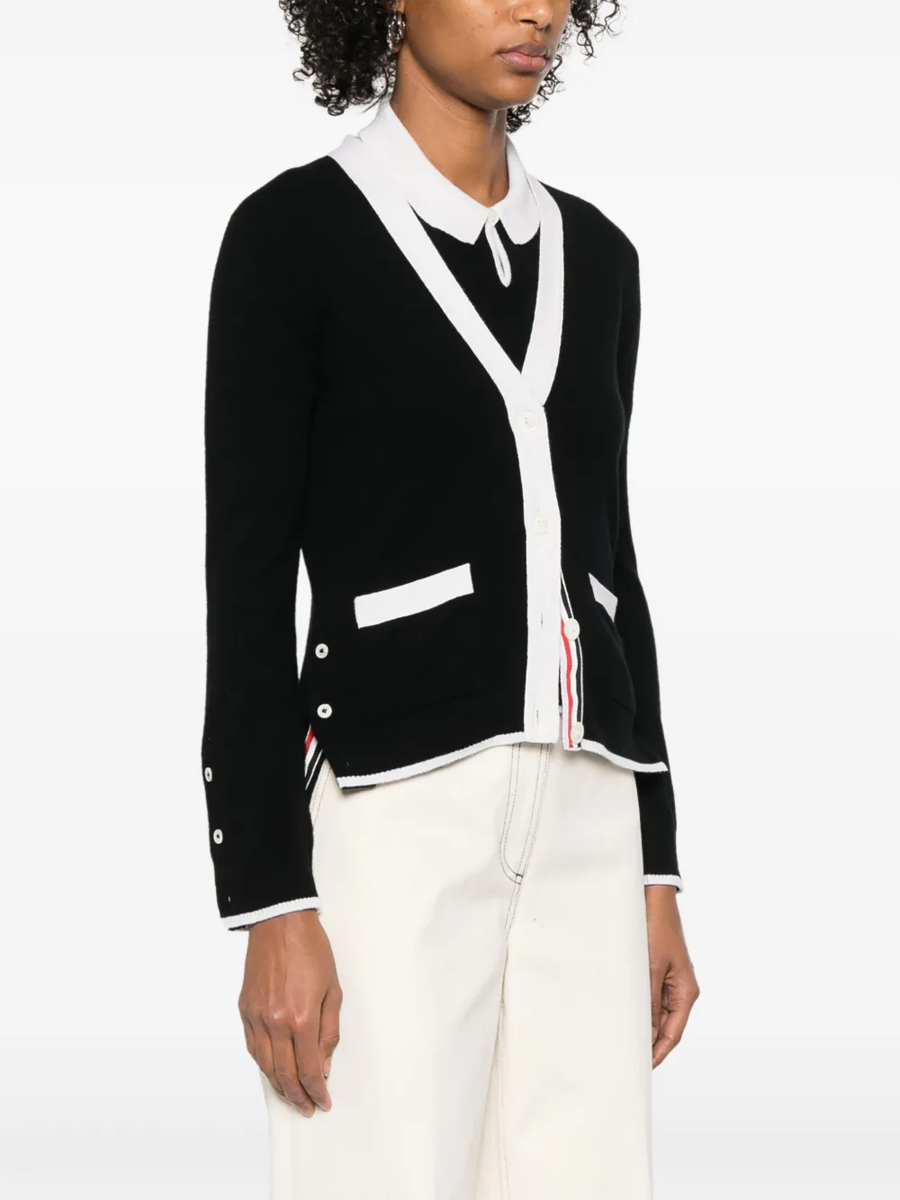 Thom Browne Kasjmier vest met afwerking Zwart