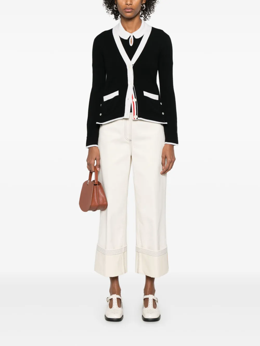 Thom Browne tipping-detailed cashmere cardigan | Cardigans | Image 2