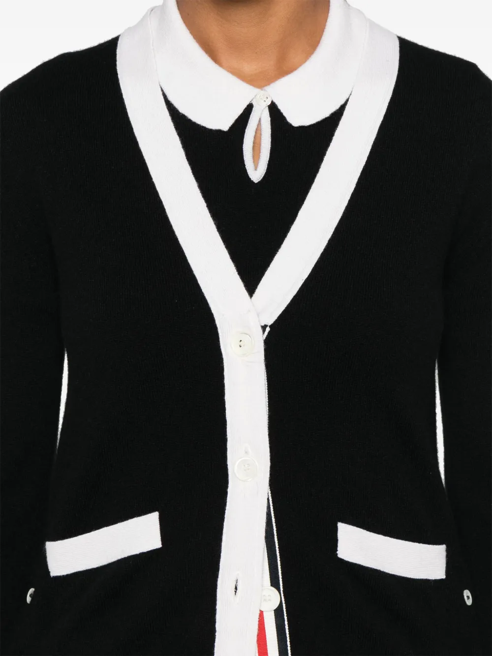 Thom Browne Kasjmier vest met afwerking Zwart