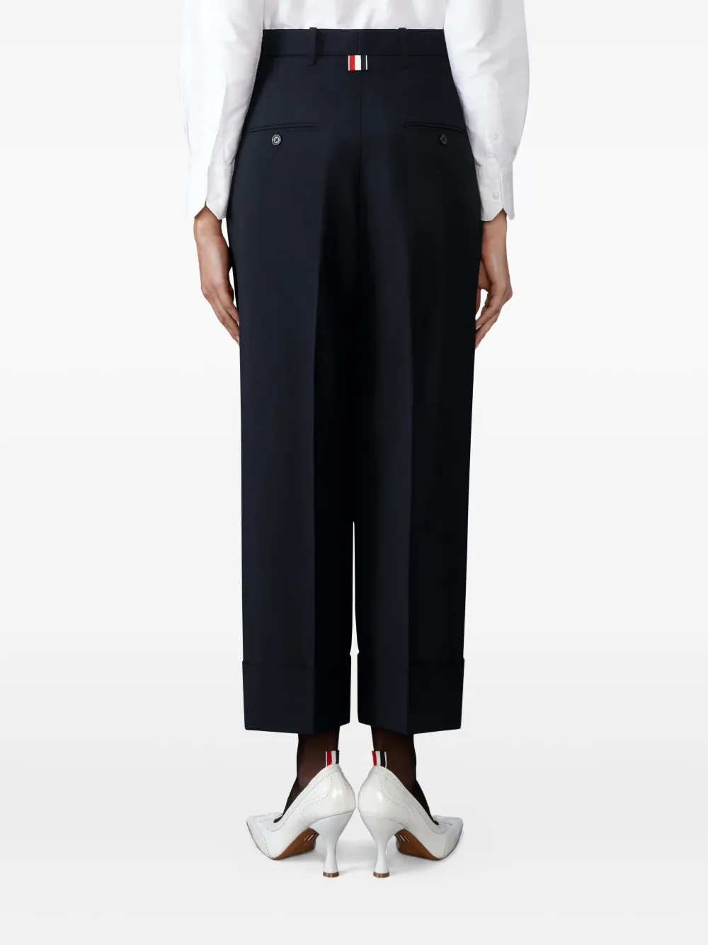 Thom Browne Broek met cuffs Zwart
