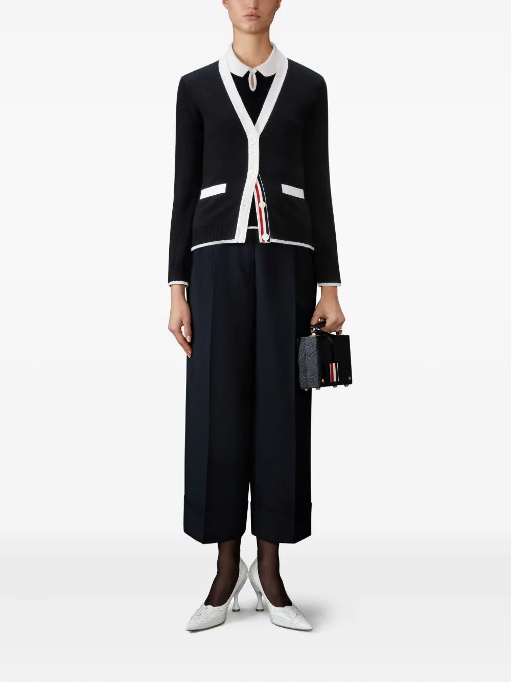 Thom Browne Broek met cuffs - Zwart