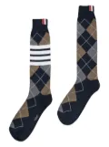 Thom Browne argyle intarsia-knit socks - Blue