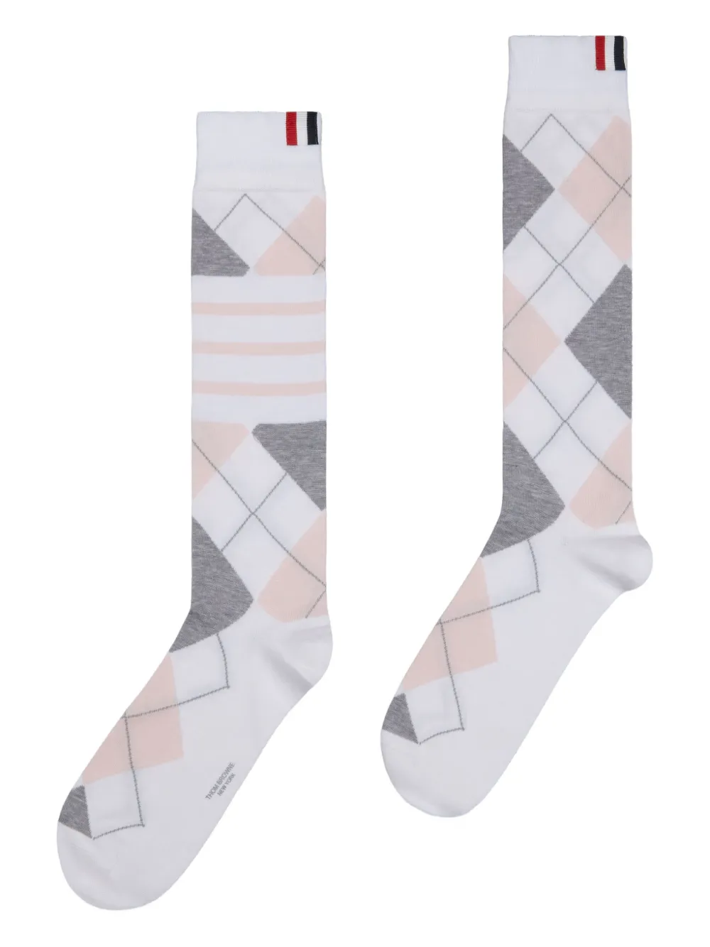 Thom Browne argyle intarsia-knit socks | White | Image 1
