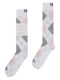 Thom Browne argyle intarsia-knit socks - White