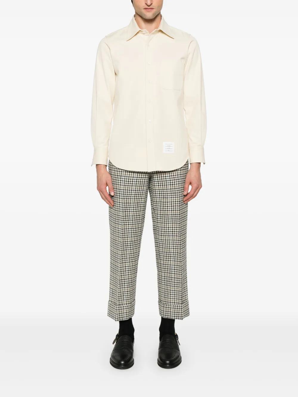 Thom Browne Denim overhemd met RWB-streep - Beige