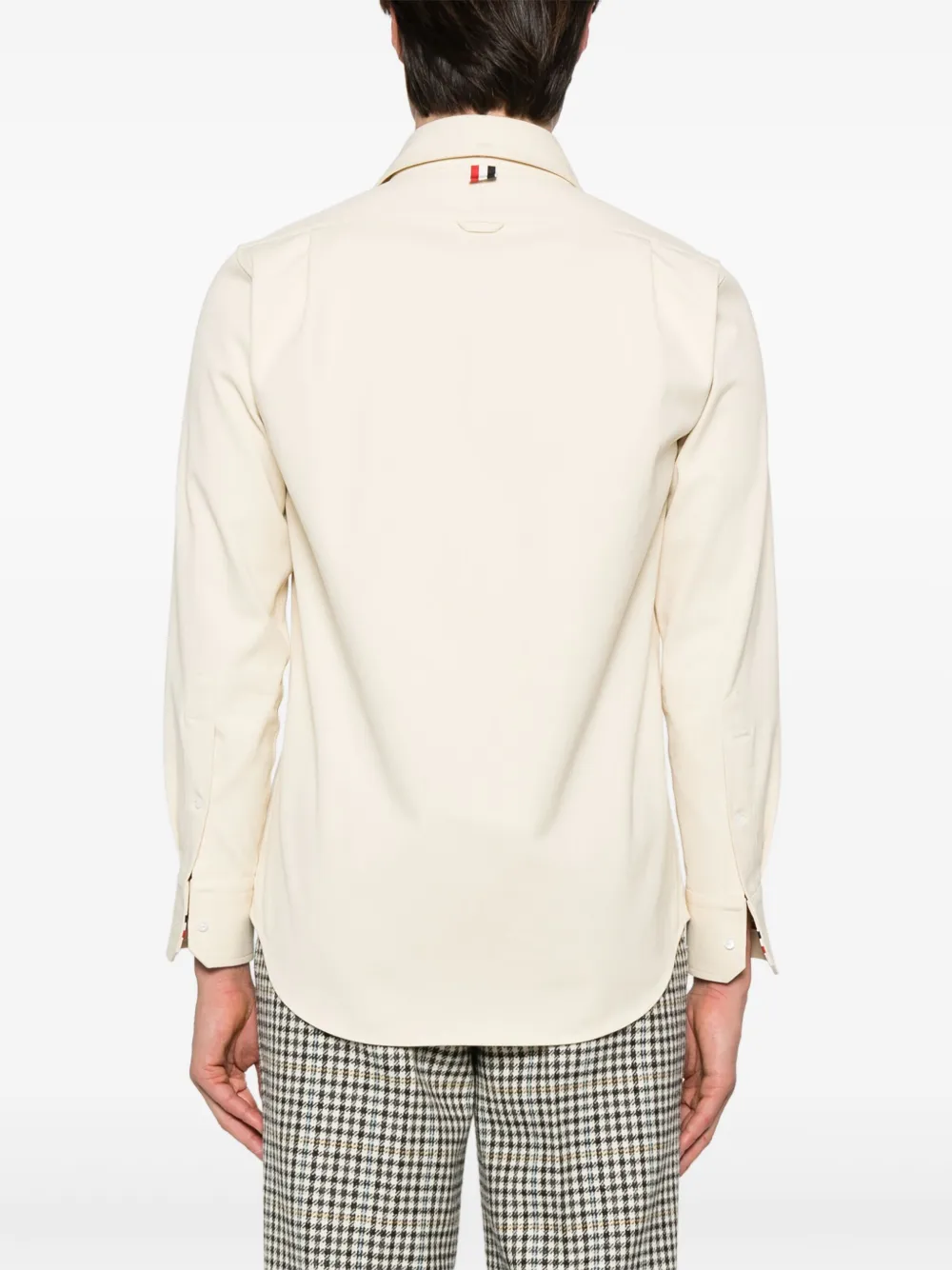 Thom Browne Denim overhemd met RWB-streep Beige