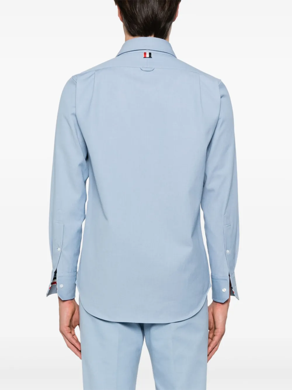 Thom Browne Denim overhemd met RWB-streep Blauw
