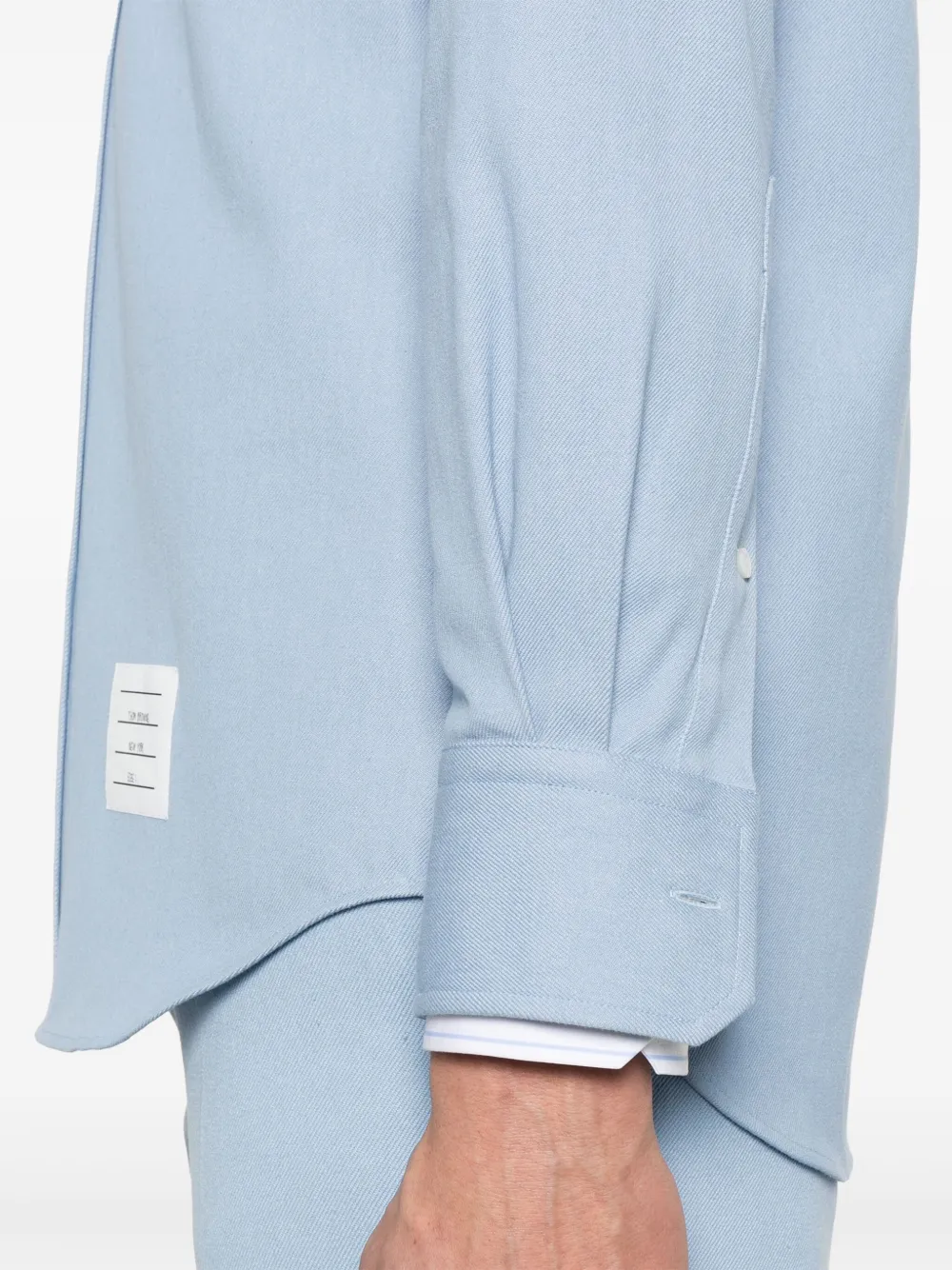 Thom Browne Denim overhemd met RWB-streep Blauw