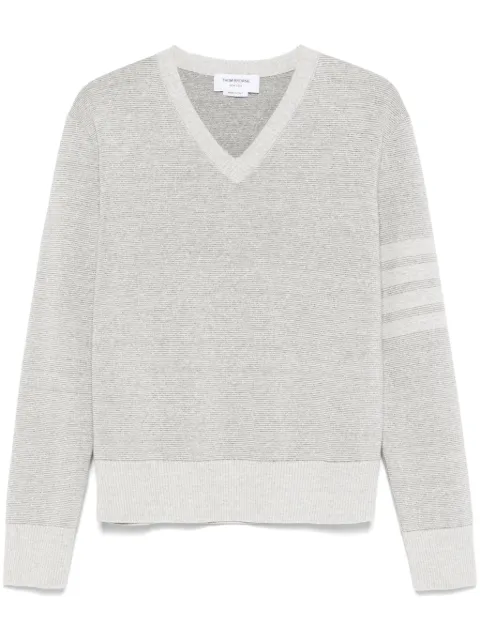 Thom Browne 4-Bar stripe V-neck sweater