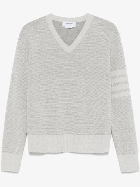 Thom Browne 4-Bar stripe V-neck sweater