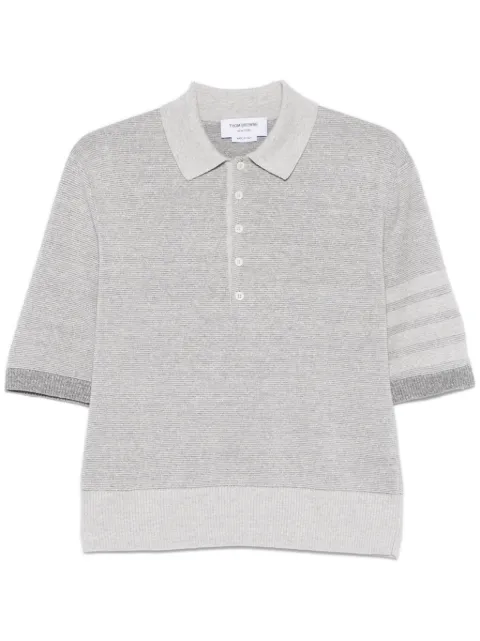 Thom Browne 4-Bar stripe cotton polo shirt  