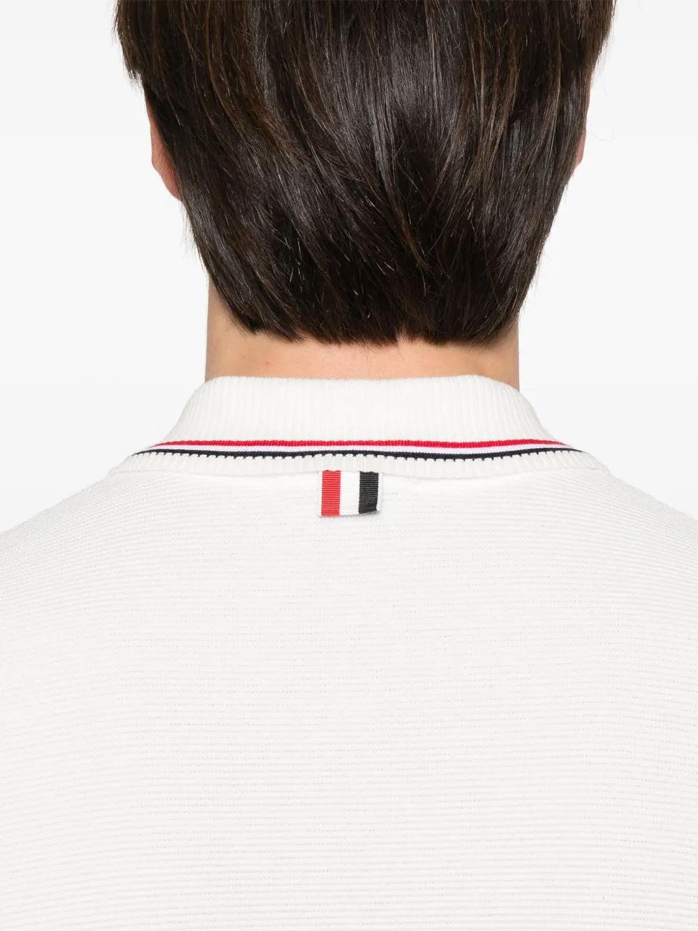 Shop Thom Browne Rwb Stripe-detail Polo Shirt