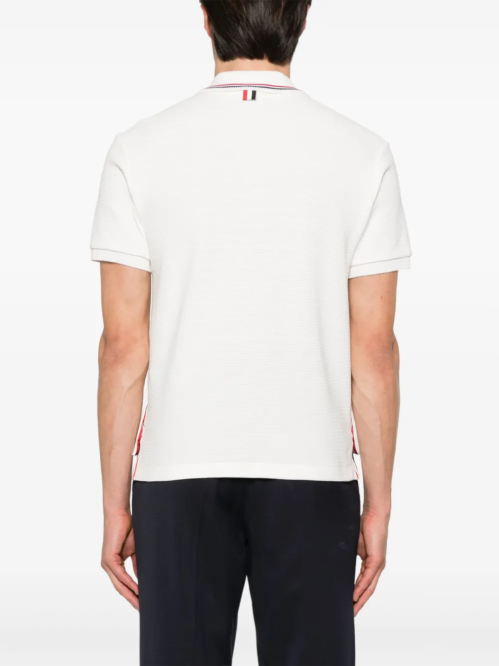 Shop Thom Browne Rwb Stripe-detail Polo Shirt