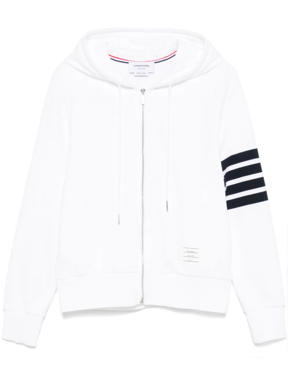 Thom Browne hoodie con cierre y motivo 4-Bar | blanco | Image 1