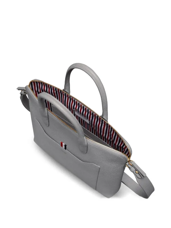 Thom Browne レザー トートバッグ | グレー | FARFETCH JP