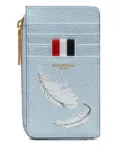 Thom Browne feather-print card holder - Blue