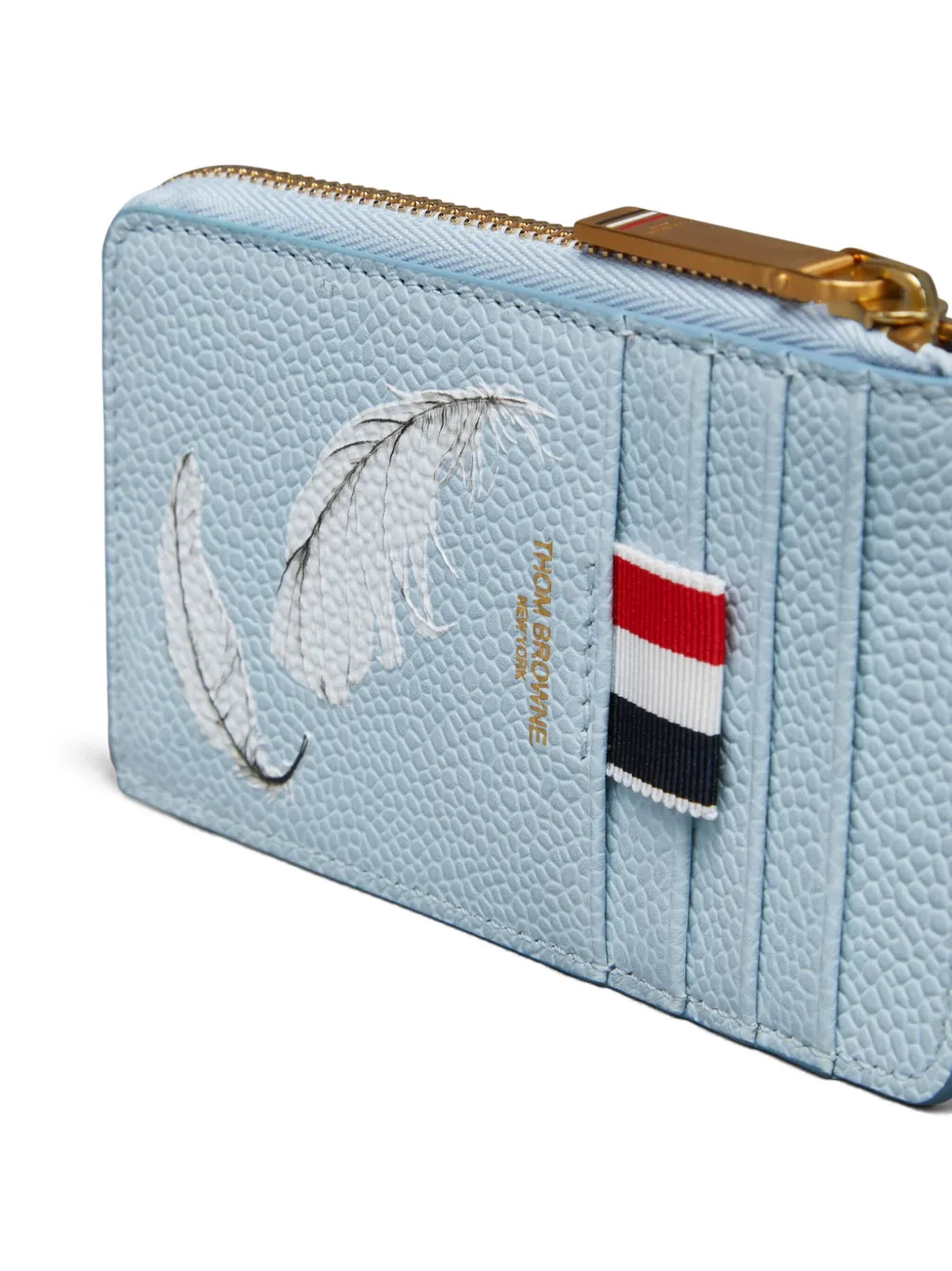 Thom Browne Pasjeshouder met verenprint Blauw
