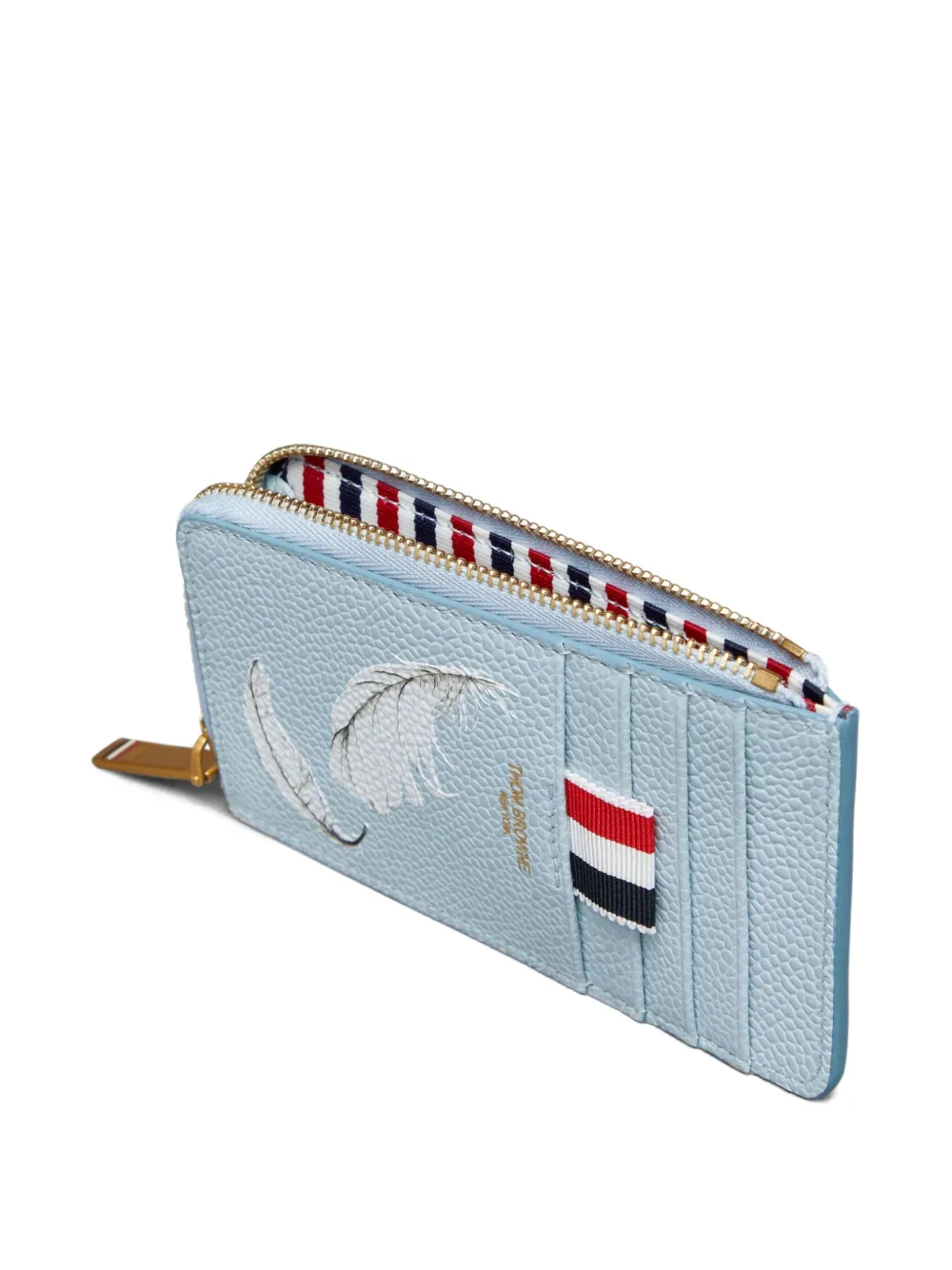 Thom Browne Pasjeshouder met verenprint Blauw