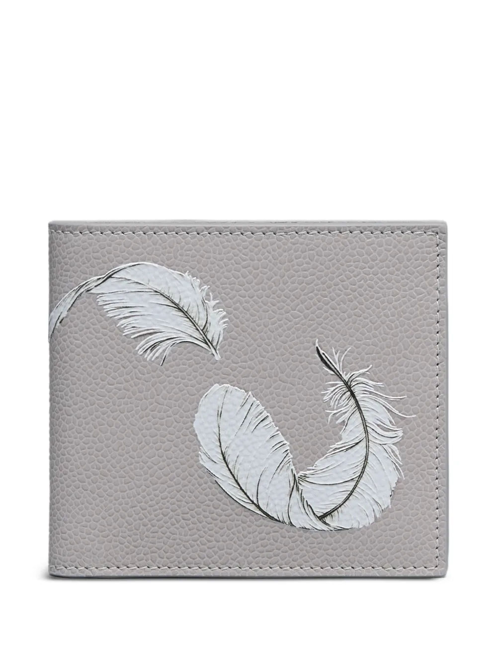 Thom Browne feather-print card holder | Grey | Image 1