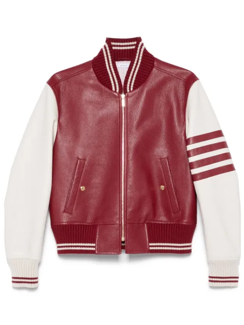 Thom Browne 4-bar leather bomber jacket