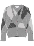 Thom Browne argyle-pattern cashmere cardigan - Grey