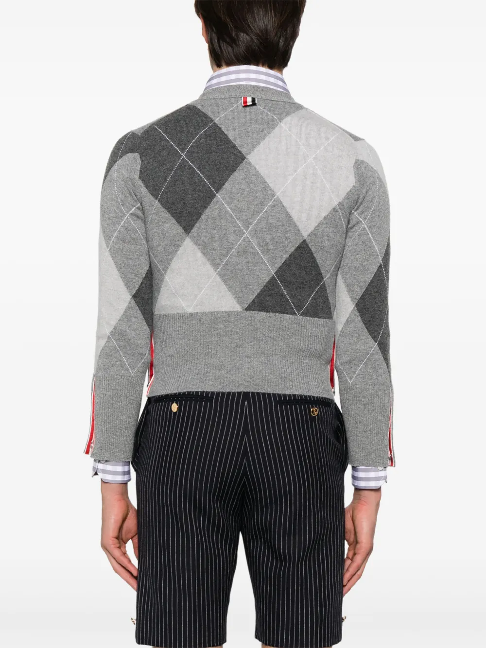 Thom Browne Kasjmier vest met argyle patroon Grijs
