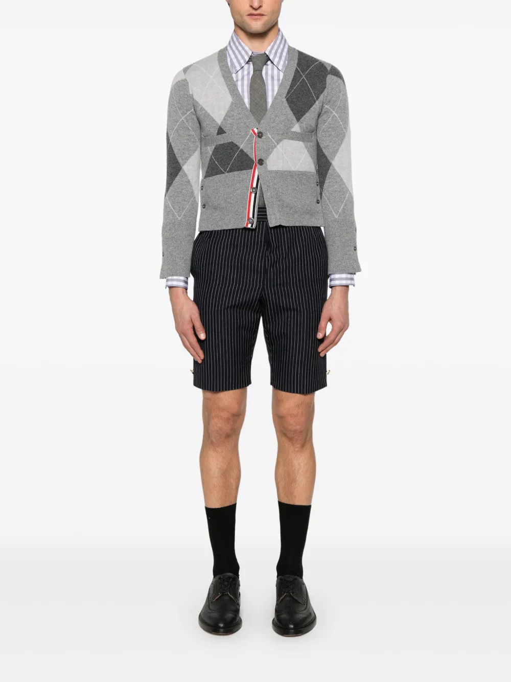 Thom Browne argyle-pattern cashmere cardigan | Cardigans | Image 2