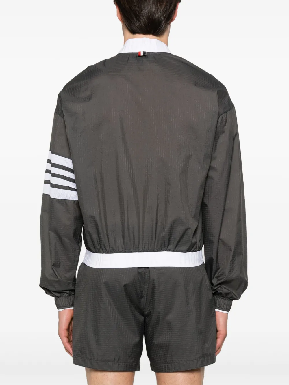 Thom Browne Lichtgewicht jack met 4 strepen Grijs