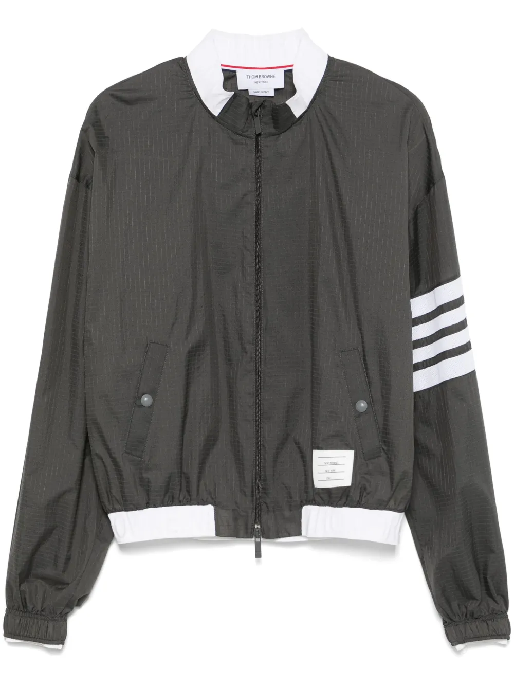 Thom Browne Lichtgewicht jack met 4 strepen Grijs