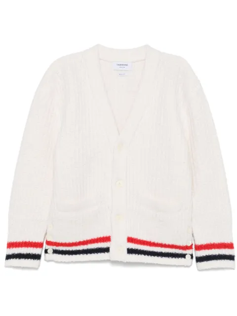 Thom Browne cárdigan tejido de canalé con motivo de rayas RWB
