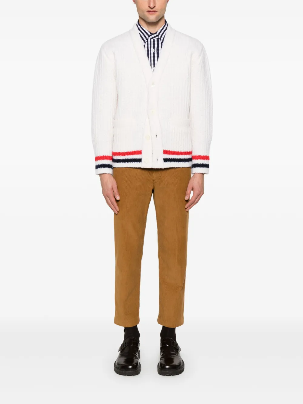 Thom Browne ribbed knit RWB stripe cardigan | Cardigans | Image 2