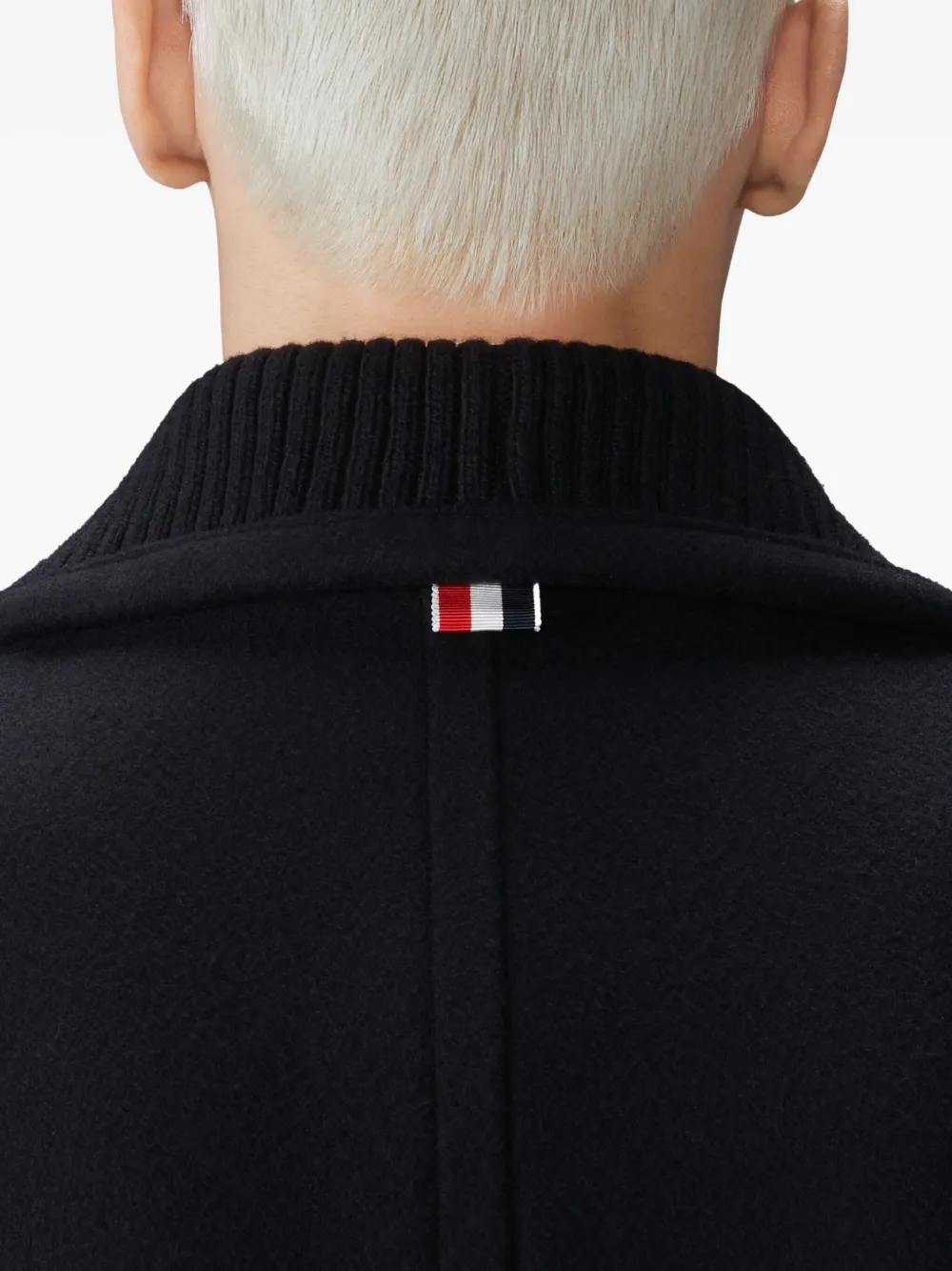 Thom Browne Shawl-collar Coat In Black