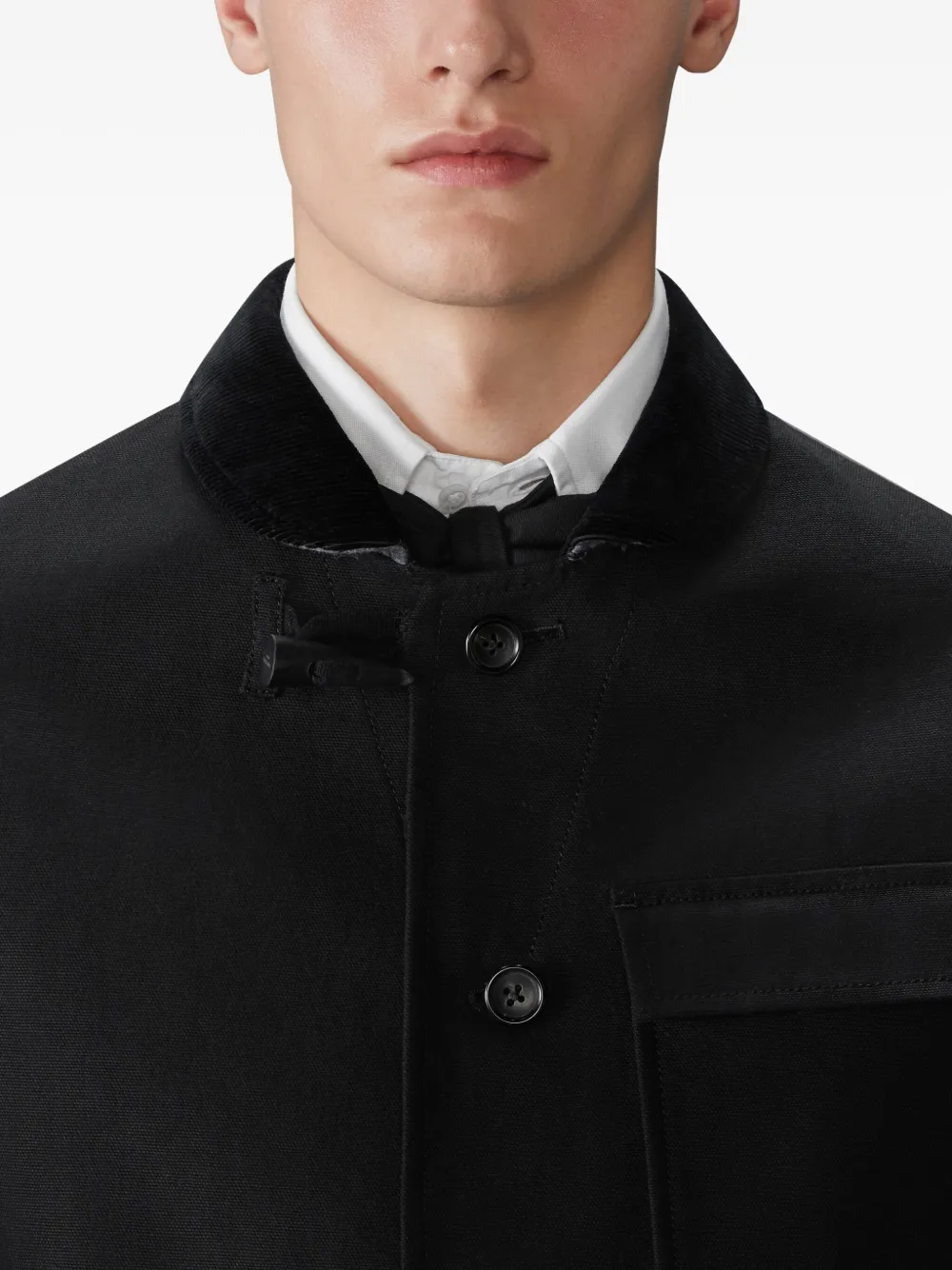 Thom Browne Velvet-collared Patch-pocket Jacket In Animal Print