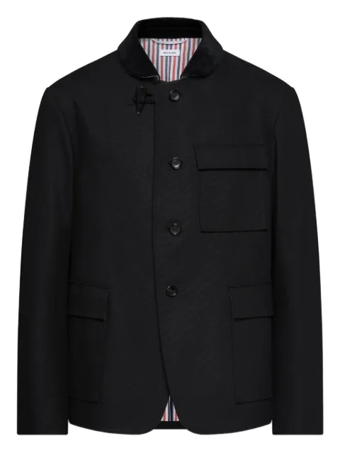 Thom Browne velvet-collared patch-pocket jacket