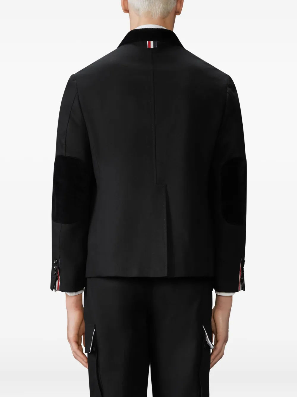 Thom Browne Velvet-collared Patch-pocket Jacket In Animal Print
